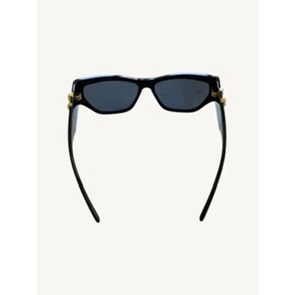 Versace VE4383 GB1/87 Black Cat Eye Sunglasses Gold Barocco V New Full Set